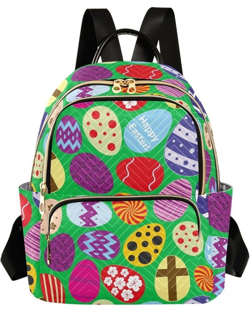 Color Easter Eggs Women Backpack Purse Shoulder Bag Color Small $17.15 Backpacks