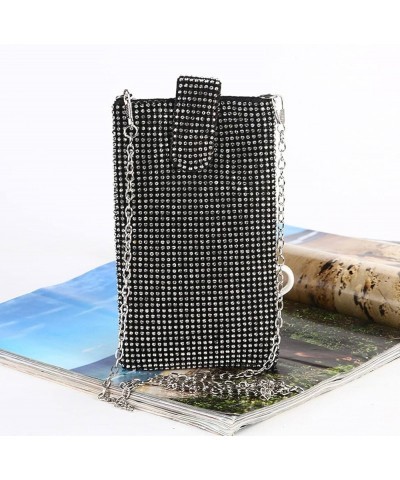 Women's Chain Evening Handbag, Rhinestone Clutch, Metal Mesh Small Messenger Bag Mobile Phone Wallet Heise $34.66 Evening Bags