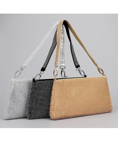 Rhinestone Evening Bag Women Sparkly Crystal Crossbody Purse Glitter Luxury Clutch for Wedding Prom Cocktail Party Gold $16.7...