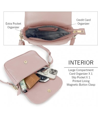 Small Crossbody Bags for Women Trendy Flap Saddle Purses with Tassel Vegan leather Shoulder bag Blush $14.25 Crossbody Bags