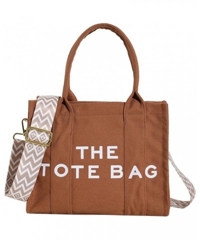 Canvas Tote Bag for Women - Mini Travel Tote Bag Purse with Zipper Trendy Shoulder Crossbody Bag Handbag A-khaki $12.32 Totes