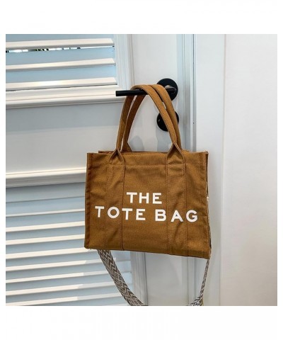 Canvas Tote Bag for Women - Mini Travel Tote Bag Purse with Zipper Trendy Shoulder Crossbody Bag Handbag A-khaki $12.32 Totes