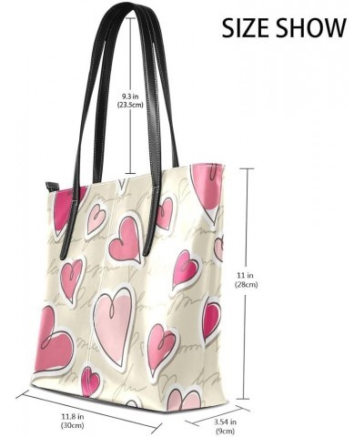 Handbags for Women Tote Bags with 11.08"(L) x 3.54"(W) x 11.02"(W) - Cute Hearts Love Cute He 2arts Love $19.77 Totes