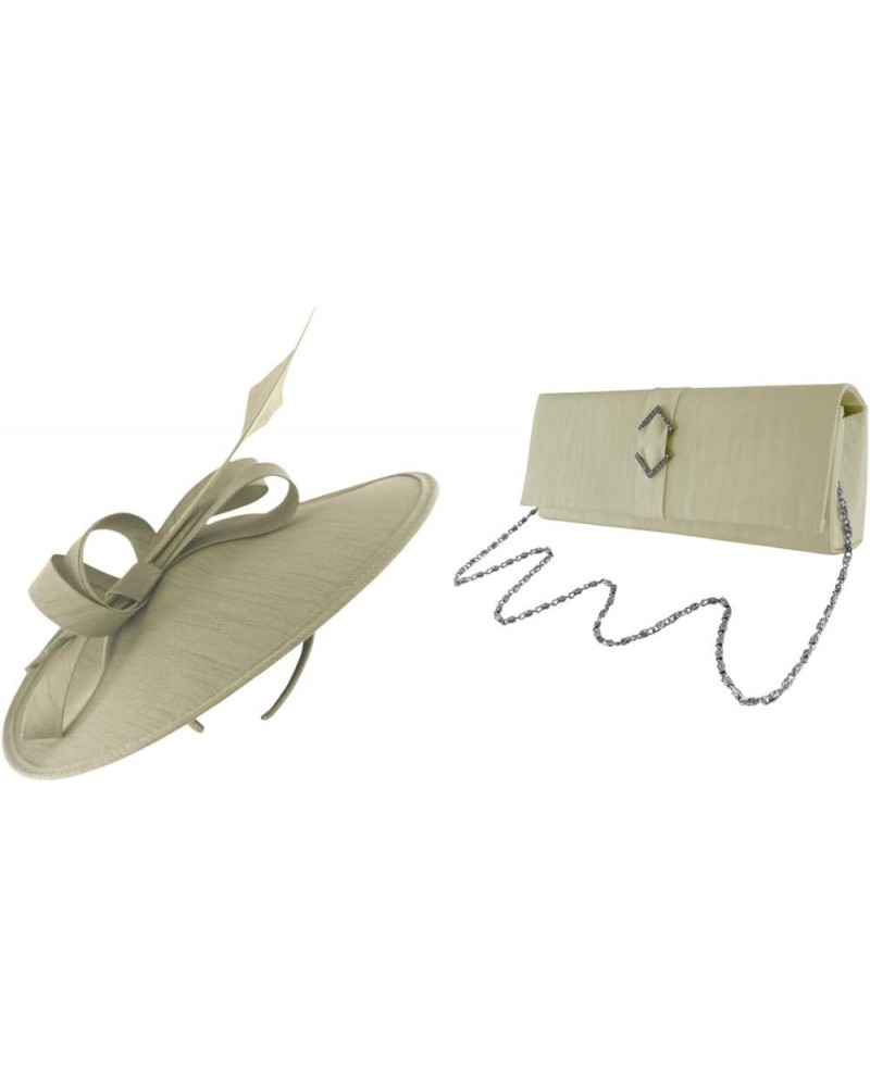 Silk Disc Headpiece Bundle with Matching Silk Bag (2 Items) Platinum $47.25 Clutches