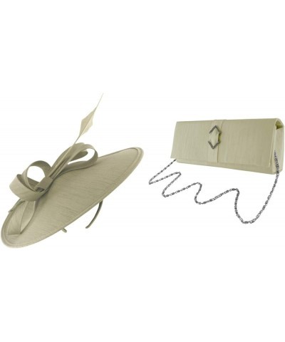 Silk Disc Headpiece Bundle with Matching Silk Bag (2 Items) Platinum $47.25 Clutches