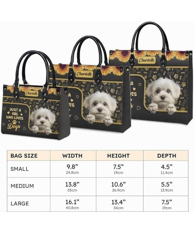 Personalized Maltese Dog Handbags, Custom Name Dog Leather Bags, Purses, Shoulder Bag, Gift For Dog Mom Dog Lover Style 7 $31...