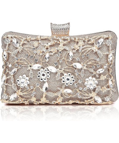 Womens Clutch Purse Rhinestone Evening Bag Wedding Bridal Prom Handbag Champagne Golden $22.39 Evening Bags