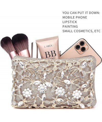 Womens Clutch Purse Rhinestone Evening Bag Wedding Bridal Prom Handbag Champagne Golden $22.39 Evening Bags