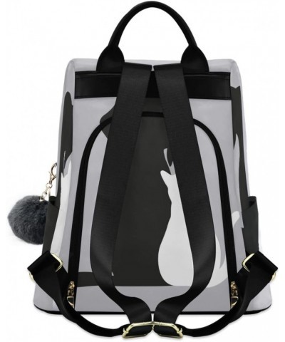 Black Dog and White Cat Backpack Purse for Women Anti-theft Fashion Ladies Back Pack Casual Travel Bag $16.00 Backpacks