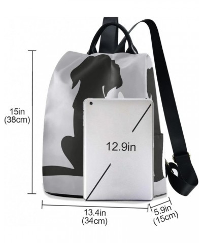 Black Dog and White Cat Backpack Purse for Women Anti-theft Fashion Ladies Back Pack Casual Travel Bag $16.00 Backpacks