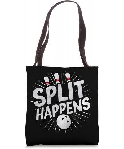 Funny saying Split Happens Fun Bowling Bowler Tote Bag $9.20 Totes