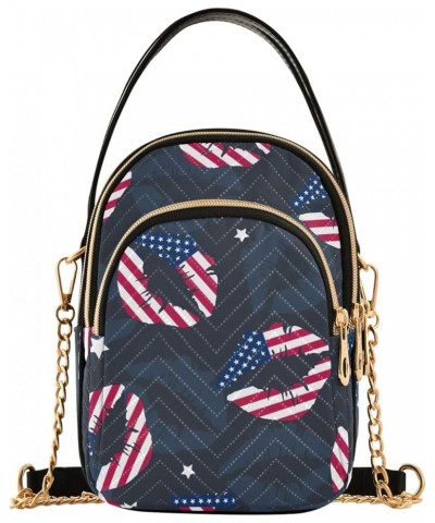 Cow Roses on Black Quilted Purse Bag Small Purse with Handle American Flag Color Lips $12.36 Crossbody Bags