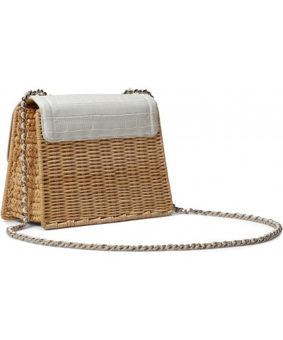 JAYLISA Top Handle Basket Cross Body Bag JAYLISI Imitation Croc Basket Bag, Ecru $83.77 Handbags