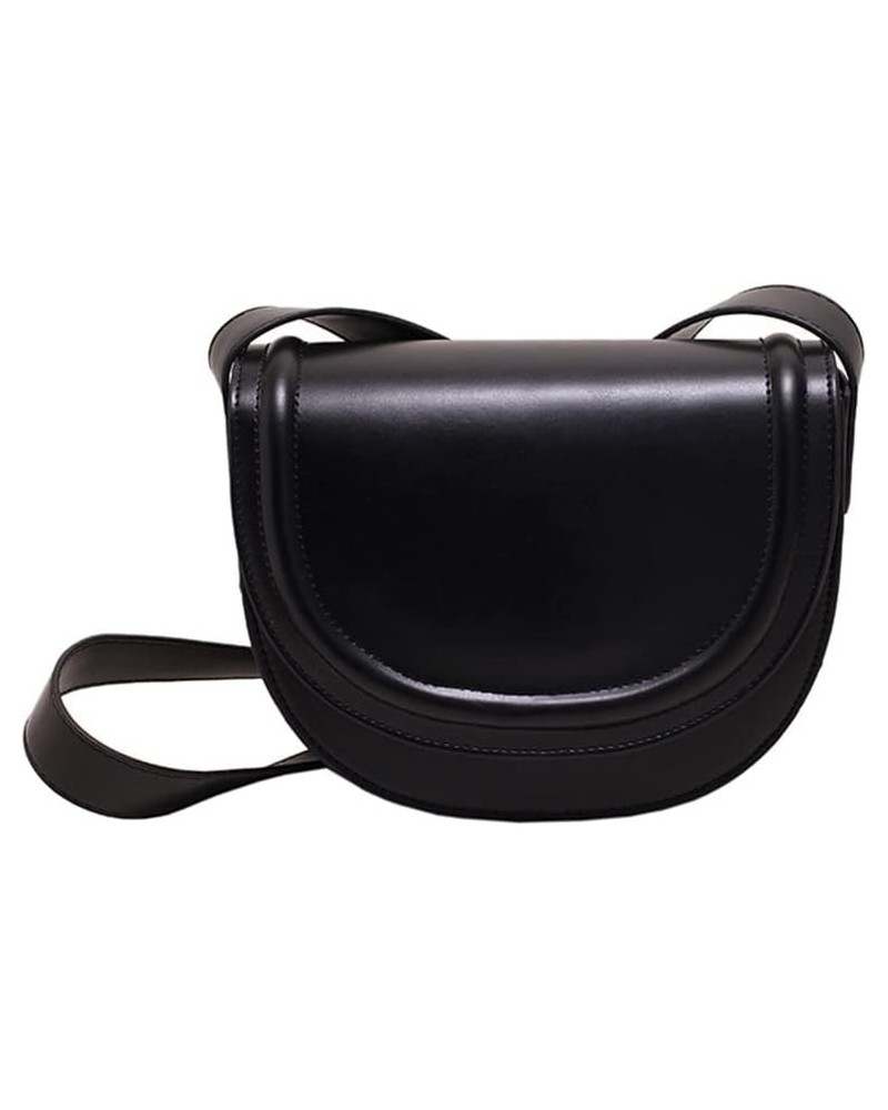 Leather Flap Crossbody Bags for Women Crescent Bag Casual Shoulder Bag Small Hobo Purses Clutch Tote Handbag (Red) Black $21....