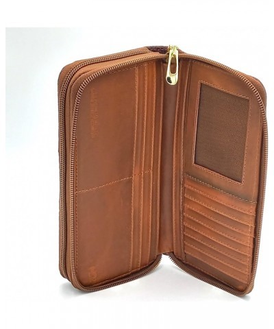 ANTI RFID BROWN NAPPA LEATHER WALLET WITH FOLIA FOR WOMEN $25.96 Wallets