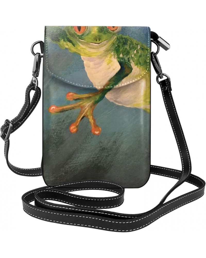 Frog Small Crossbody Bags for Women PU Leather Cell Phone Purse Wallet with Card Slots $14.61 Crossbody Bags