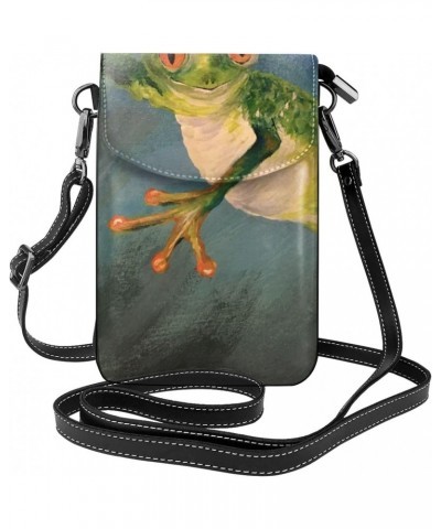 Frog Small Crossbody Bags for Women PU Leather Cell Phone Purse Wallet with Card Slots $14.61 Crossbody Bags