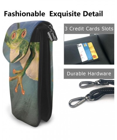 Frog Small Crossbody Bags for Women PU Leather Cell Phone Purse Wallet with Card Slots $14.61 Crossbody Bags