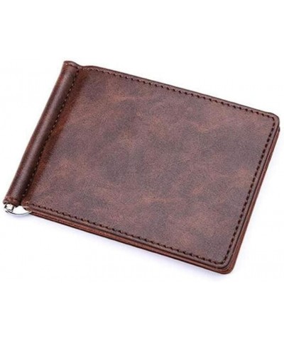 Mini Leather Wallet Money Clip with Metal Clamp Slim Purse Card Slots Cash Holder for Man (Color : Beige) Beige $34.34 Wallets