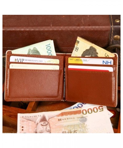 Mini Leather Wallet Money Clip with Metal Clamp Slim Purse Card Slots Cash Holder for Man (Color : Beige) Beige $34.34 Wallets