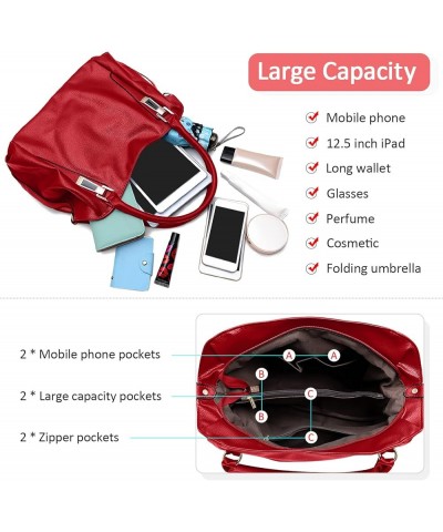 Womens Handbag Ladies Casual Shoulder Bags Crossbody Bag Waterproof Red $29.38 Shoulder Bags