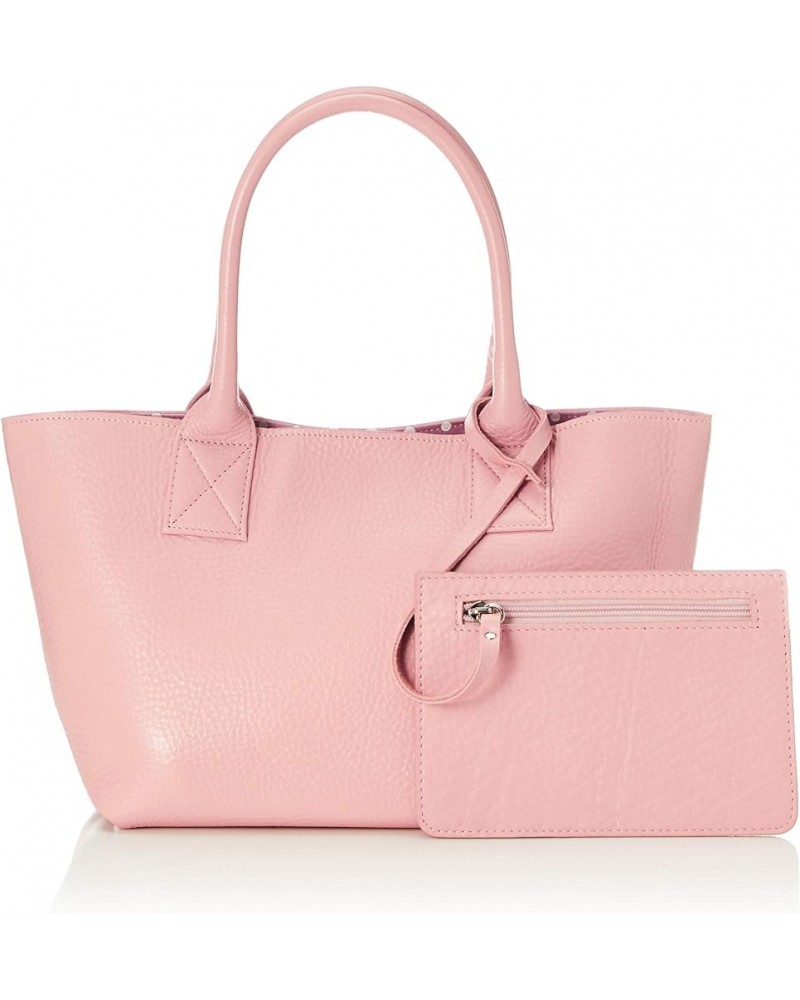 Calf Leather Tote Bag with Pouch (Suede Bottom Plate, Small) Outer Material: Pastel Pink X (Lining) Pastel Pink Polka Dots $2...