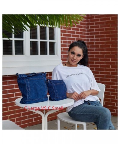 Denim Purse Jean Tote Bag for Women Crossbody Shoulder Denim Purses and Handbags for Women C-light Blue $13.62 Totes