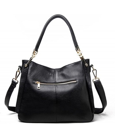 Women Handbag Lady Genuine Leather Shoulder Bag Female Fashion Messenger Crossbody Black No Tassel $43.27 Shoulder Bags