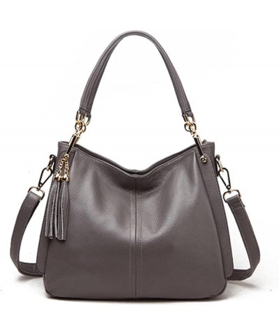 Women Handbag Lady Genuine Leather Shoulder Bag Female Fashion Messenger Crossbody Black No Tassel $43.27 Shoulder Bags