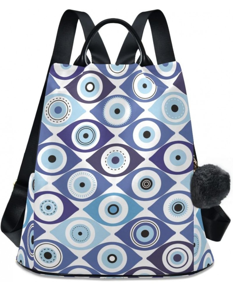 Evil Eye Checkered Backpack for Women, Fashion Anti Theft Casual Daypack Shoulder Bag Purse for Travel Work 15 inches $24.18 ...