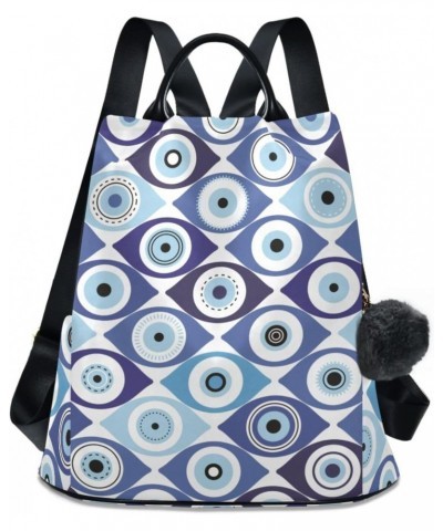 Evil Eye Checkered Backpack for Women, Fashion Anti Theft Casual Daypack Shoulder Bag Purse for Travel Work 15 inches $24.18 ...