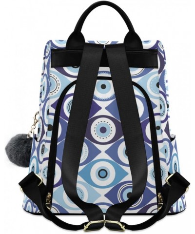 Evil Eye Checkered Backpack for Women, Fashion Anti Theft Casual Daypack Shoulder Bag Purse for Travel Work 15 inches $24.18 ...