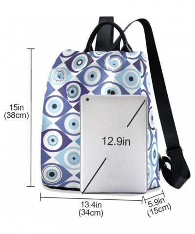 Evil Eye Checkered Backpack for Women, Fashion Anti Theft Casual Daypack Shoulder Bag Purse for Travel Work 15 inches $24.18 ...