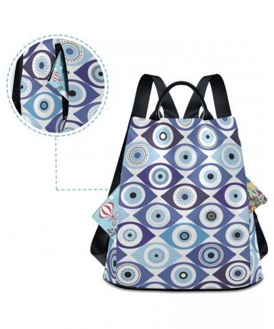 Evil Eye Checkered Backpack for Women, Fashion Anti Theft Casual Daypack Shoulder Bag Purse for Travel Work 15 inches $24.18 ...