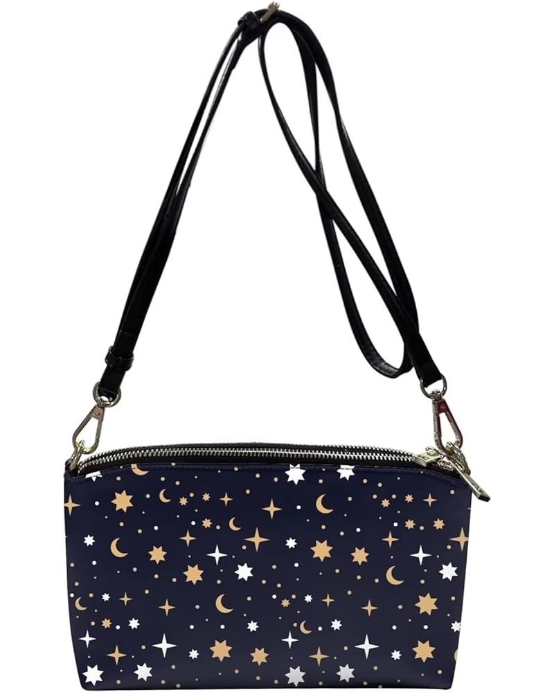 Trendy Purses for Women Crossbody Bag Sling Pack Multi-Purpose Shoulder Bag Leather Fanny Pack with Adjustable Strap Star Moo...