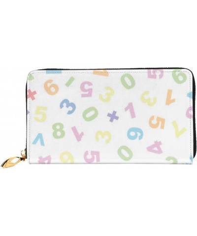 Men'S Women'S Leather Wallet Clutch Bag Cell Phone Purse Wristlet Handbag (Colorful Math Symbols) $23.87 Wristlets