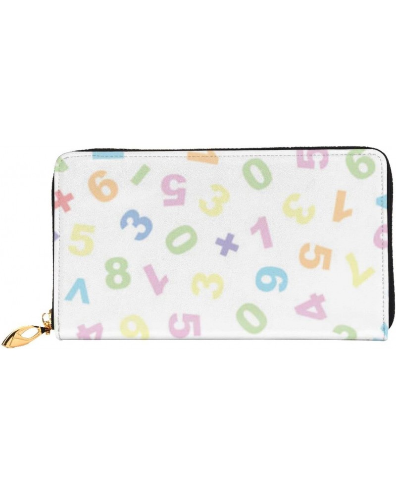 Men'S Women'S Leather Wallet Clutch Bag Cell Phone Purse Wristlet Handbag (Colorful Math Symbols) $23.87 Wristlets