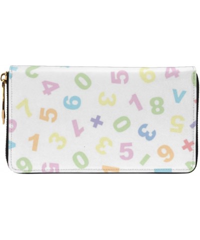 Men'S Women'S Leather Wallet Clutch Bag Cell Phone Purse Wristlet Handbag (Colorful Math Symbols) $23.87 Wristlets