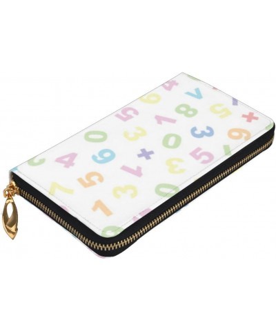 Men'S Women'S Leather Wallet Clutch Bag Cell Phone Purse Wristlet Handbag (Colorful Math Symbols) $23.87 Wristlets