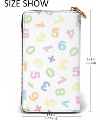 Men'S Women'S Leather Wallet Clutch Bag Cell Phone Purse Wristlet Handbag (Colorful Math Symbols) $23.87 Wristlets