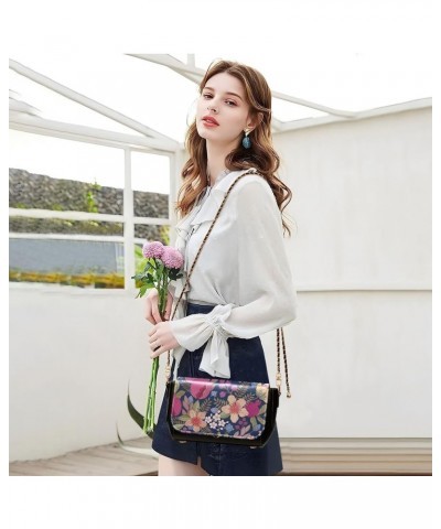 Crossbody Bags for Women Trendy Women's Black Shoulder Bag Small PU Leather Flap Cross Body Bag Handbags Pattern17 $20.08 Cro...