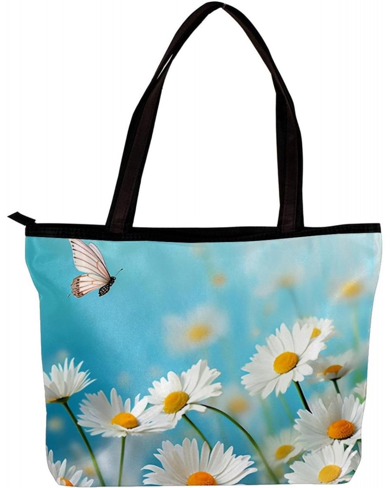 The Tote Bag For Women,Purses For Women,Handbags For Women,Butterfly Flowers Daisy Handbags $13.34 Totes