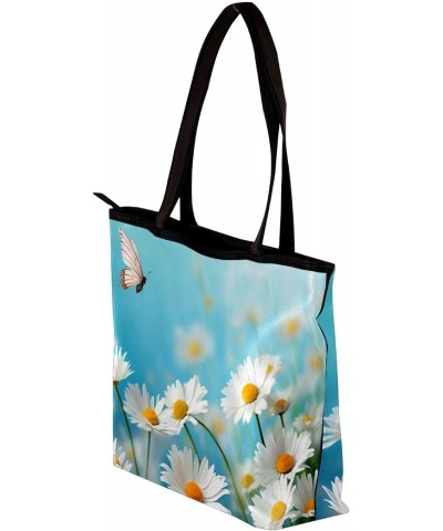 The Tote Bag For Women,Purses For Women,Handbags For Women,Butterfly Flowers Daisy Handbags $13.34 Totes