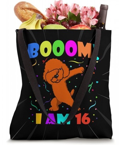 Dabbing Poodle Booom! I Am 16 Boys Girls 16th Birthday Party Tote Bag $12.96 Totes