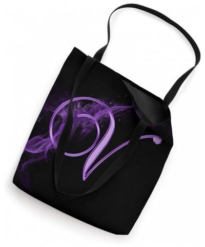 V Purple Smoke Fire Black Initial Monogram Letter Name Art Tote Bag $11.80 Totes