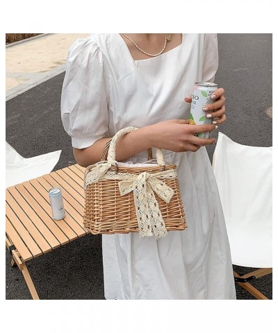 Fashion Straw Bags for Women Beach Rattan Woven Tote Handbags Ladies Summer Top-handle Bags Hobo Purse with Pearl Ornaments A...