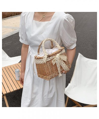 Fashion Straw Bags for Women Beach Rattan Woven Tote Handbags Ladies Summer Top-handle Bags Hobo Purse with Pearl Ornaments A...