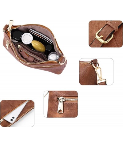 Crossbody Bag for Women Vegan Leather Wallet Purses Satchel Shoulder Bags Small Size Leather-brown $16.79 Crossbody Bags