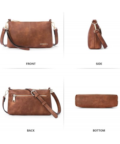 Crossbody Bag for Women Vegan Leather Wallet Purses Satchel Shoulder Bags Small Size Leather-brown $16.79 Crossbody Bags