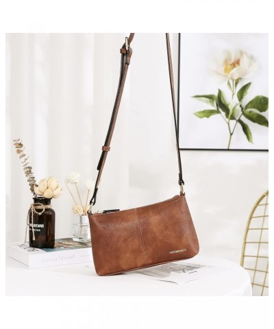 Crossbody Bag for Women Vegan Leather Wallet Purses Satchel Shoulder Bags Small Size Leather-brown $16.79 Crossbody Bags